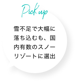 雪不足で大幅に落ち込むも、国内有数のスノーリゾートに選出